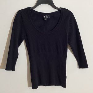 3/4 Sleeve Black Sweater